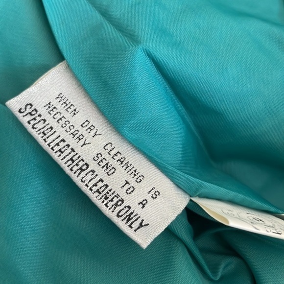 NWT Vintage 100% Leather Global Identity Teal Blue Skirt - Picture 10 of 10